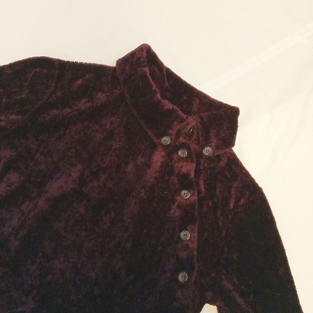 Vintage Purple Furry Turtleneck Top
